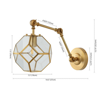Honeycomb 7.5"  Modern Contemporary Arm-Adjustable Iron/Glass LED Sconce - JONATHAN Y